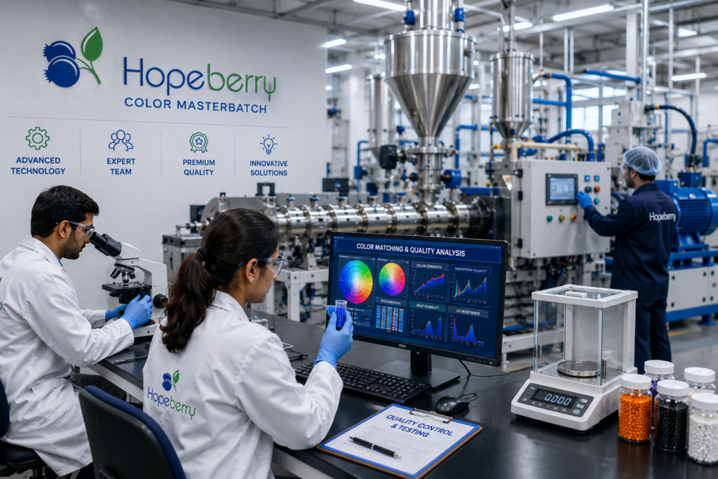 High-tech colour masterbatch laboratory environment